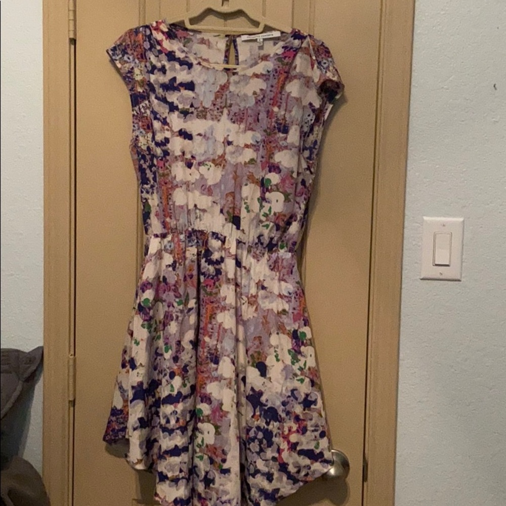 Watercolor print floral dress